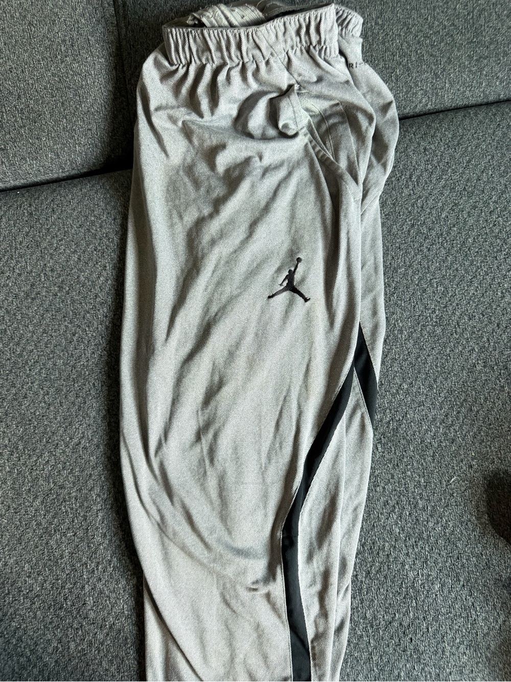 Nike Jordan Light Gray Jogger Pants with Black Accents
